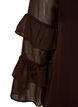 Short dress with sheer ruffle sleeves, Brown, Packshot image number 3