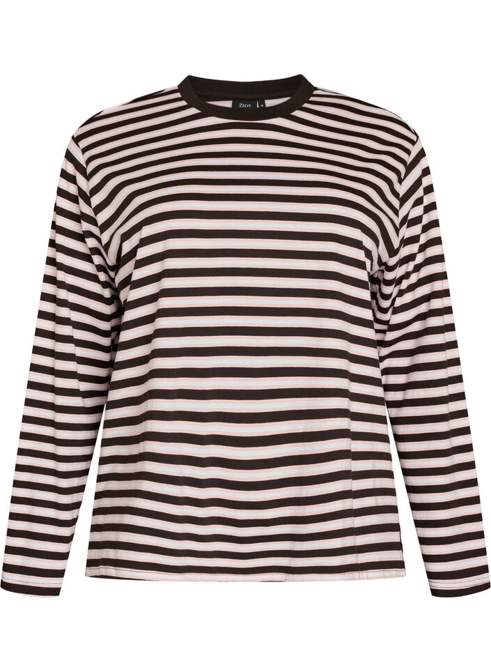 Basic t-shirt with long sleeves, Pink, Packshot image number 0