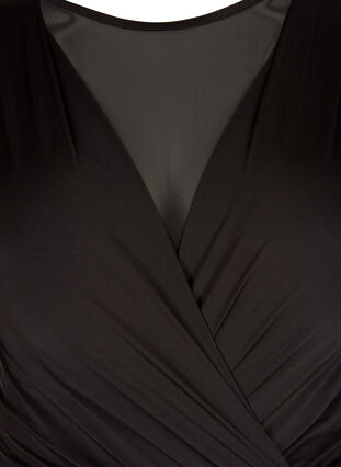 Swimsuit with mesh and draping, Black, Packshot image number 2