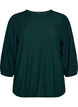 Blouse with texture and 3/4 sleeves, Green, Packshot image number 0