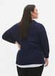 Viscose knit cardigan with buttons, Navy Blazer, Model image number 1