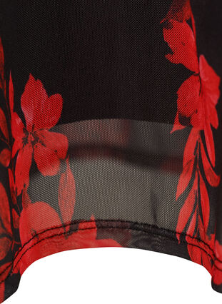 Skirt, Black w. red flower aop, Packshot image number 3