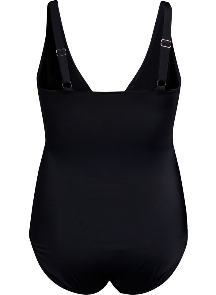 Swimsuit with a draped cross detail, Black, Packshot image number 1