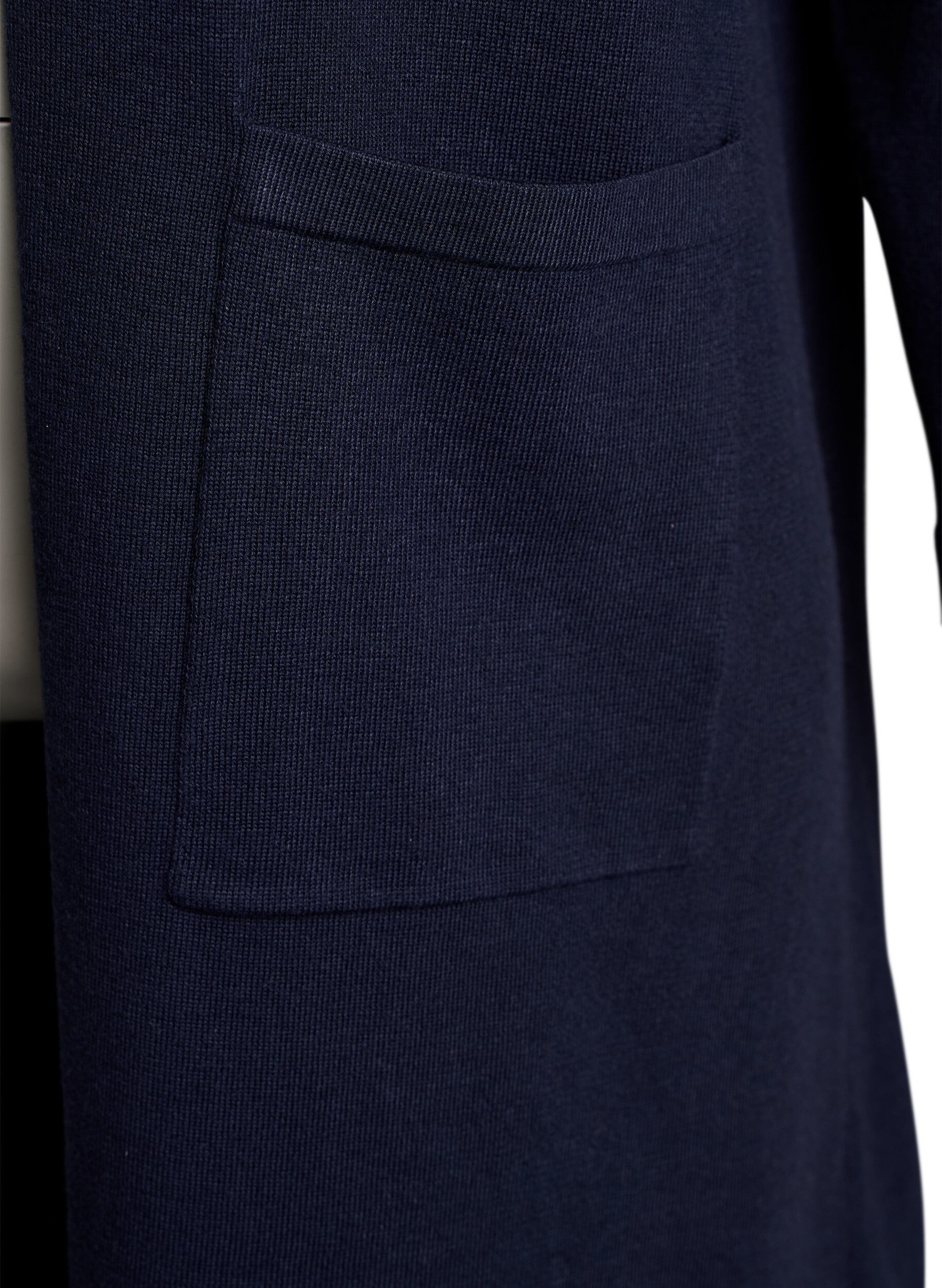 ZizzifashionLong, open cardigan with pockets, Blue, Packshot image number 2