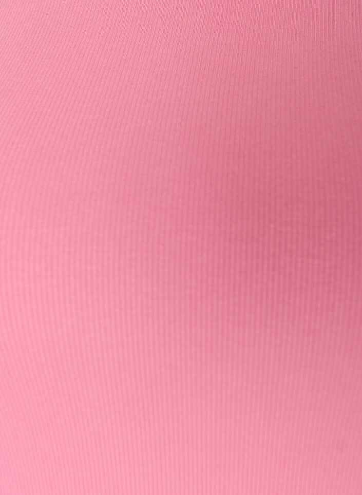 Cotton ribbed top with high neck, Rose, Packshot image number 2