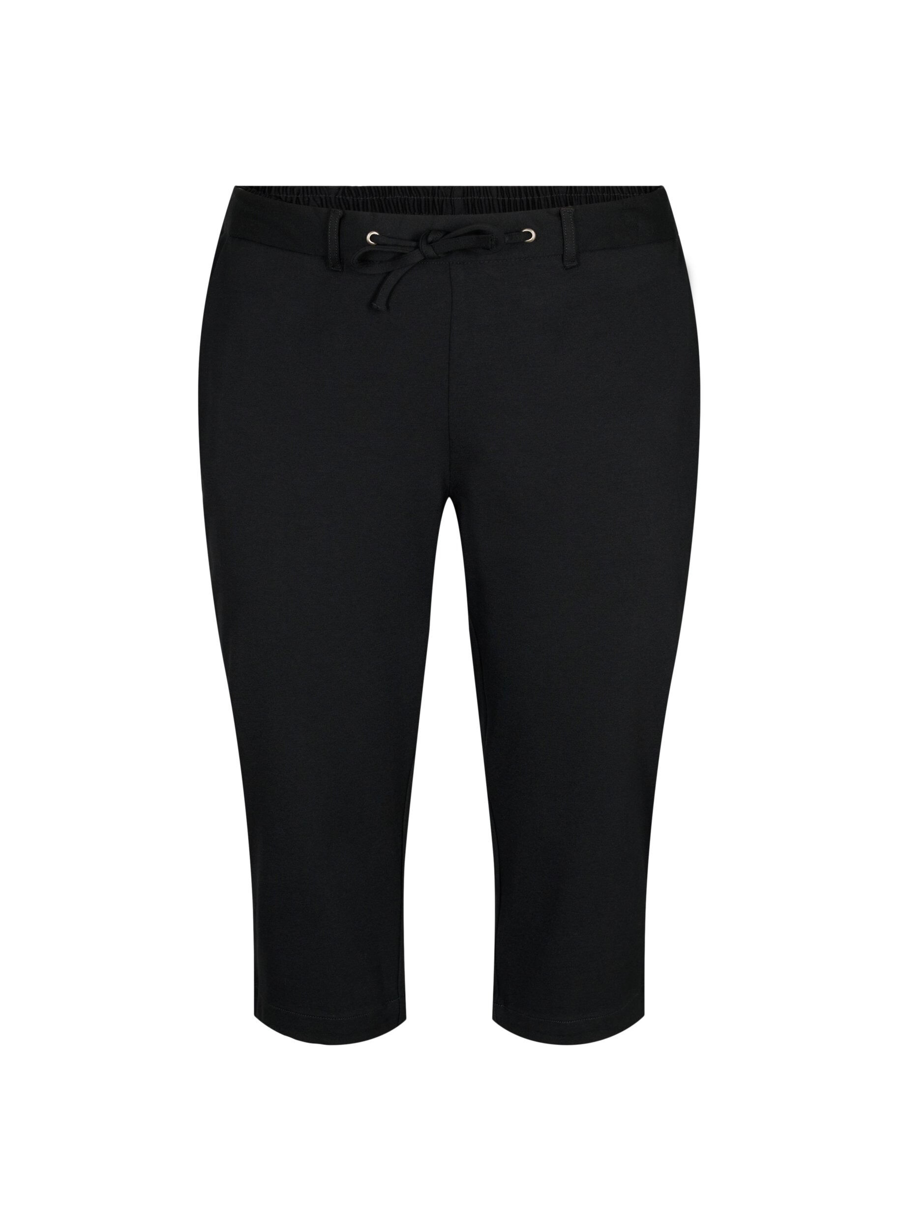 Zizzifashion Capri trousers in viscose mix, Black, Packshot image number 0