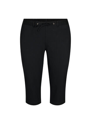 Capri trousers in viscose mix, Black, Packshot image number 0