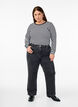 Striped blouse with long sleeves, Black, Model image number 1