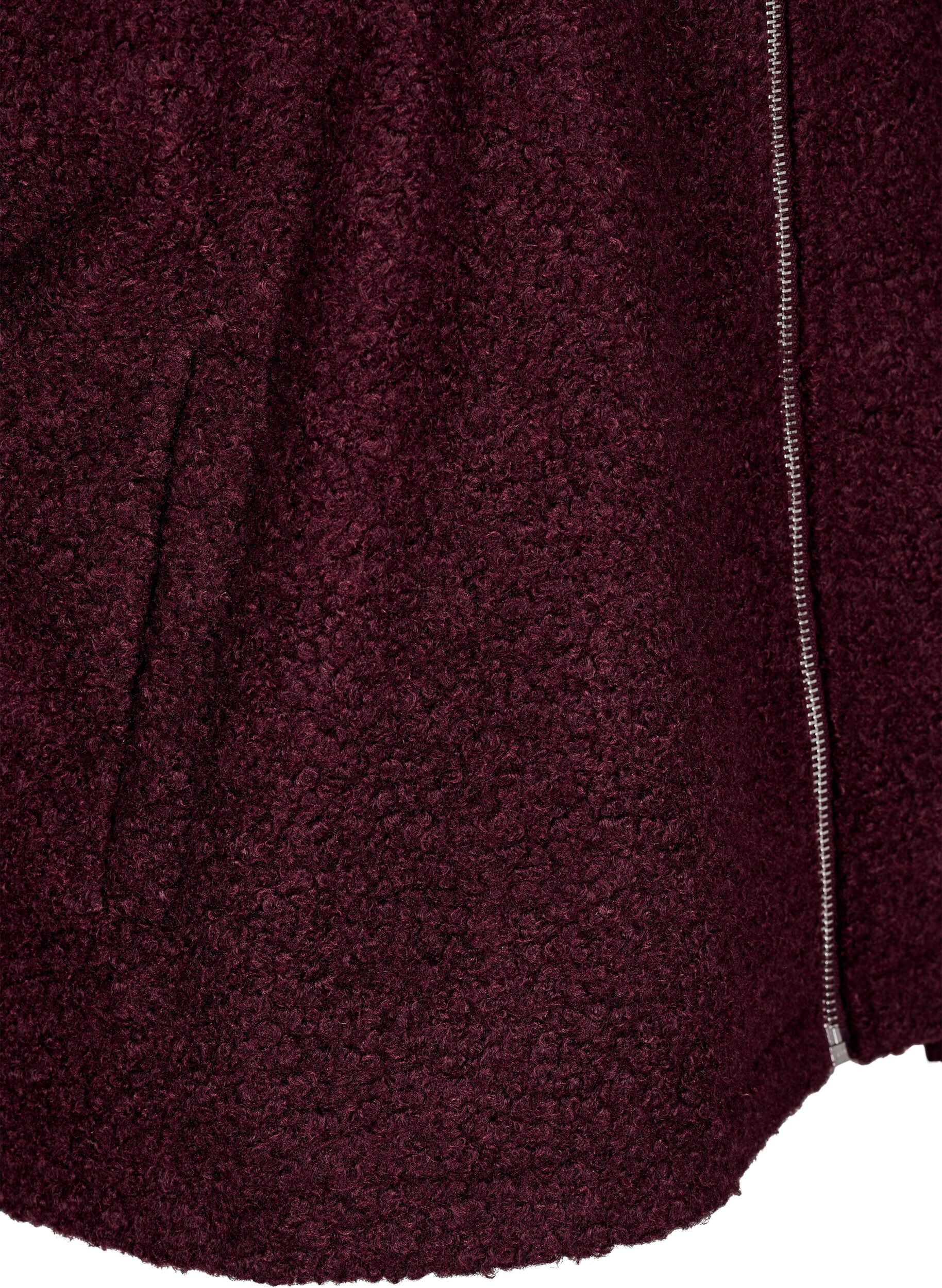 Zizzifashion Short jacket with zipper, Dark Bordeaux, Packshot image number 3