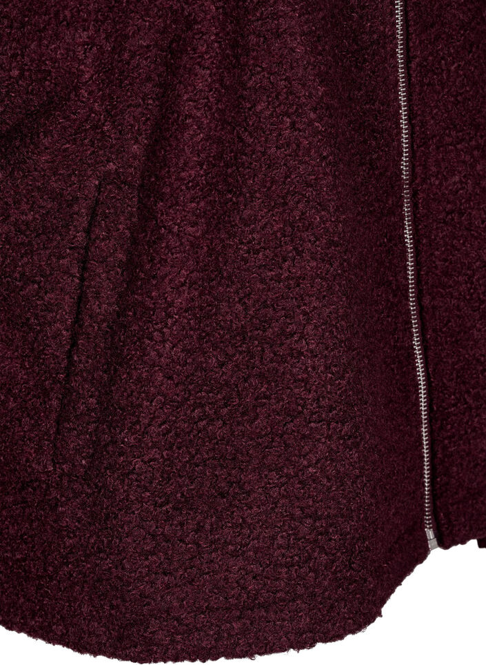 Short jacket with zipper, Dark Bordeaux, Packshot image number 3