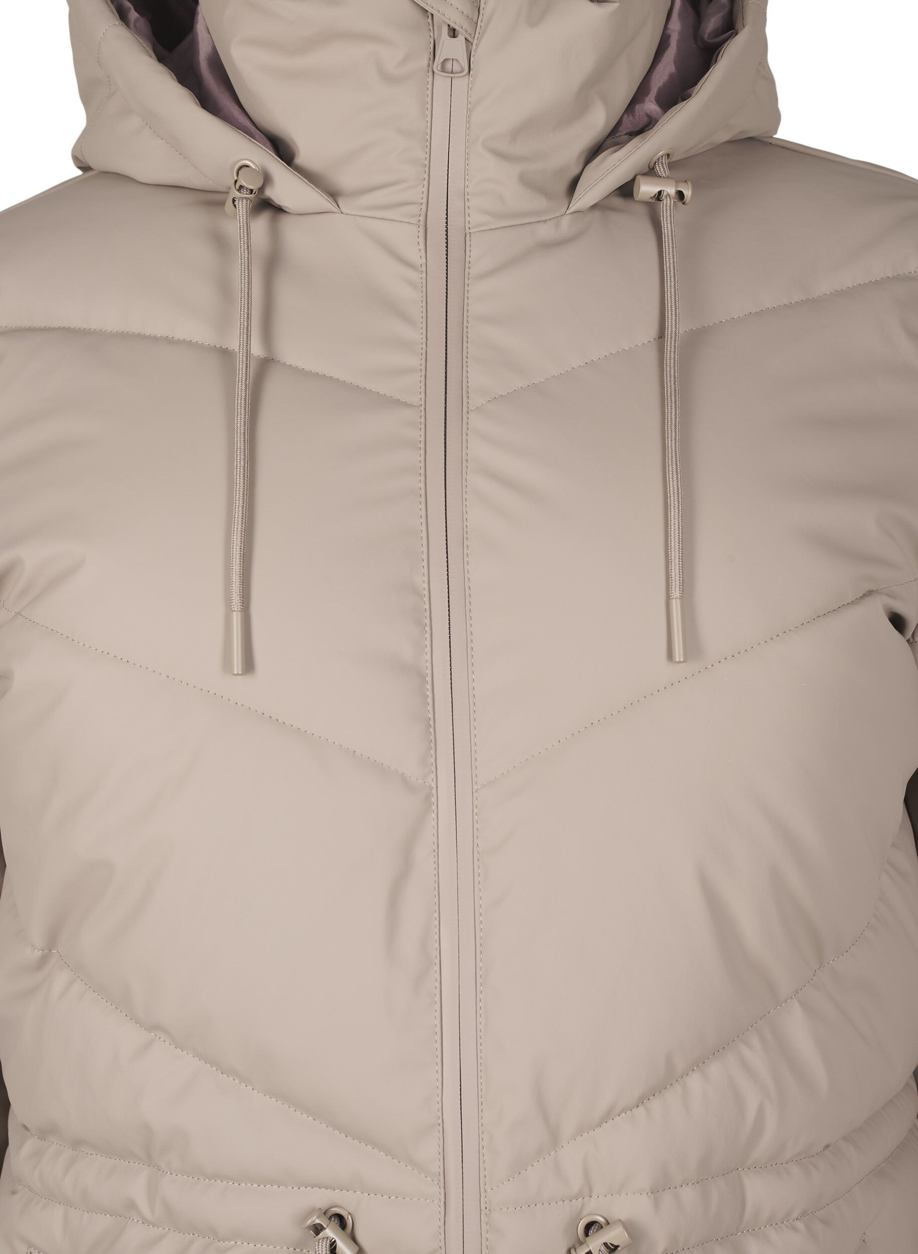 Zizzifashion Water-repellent puffer jacket with hood, Beige, Packshot image number 2