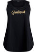 Cotton top with a-shape, Black, Packshot image number 0