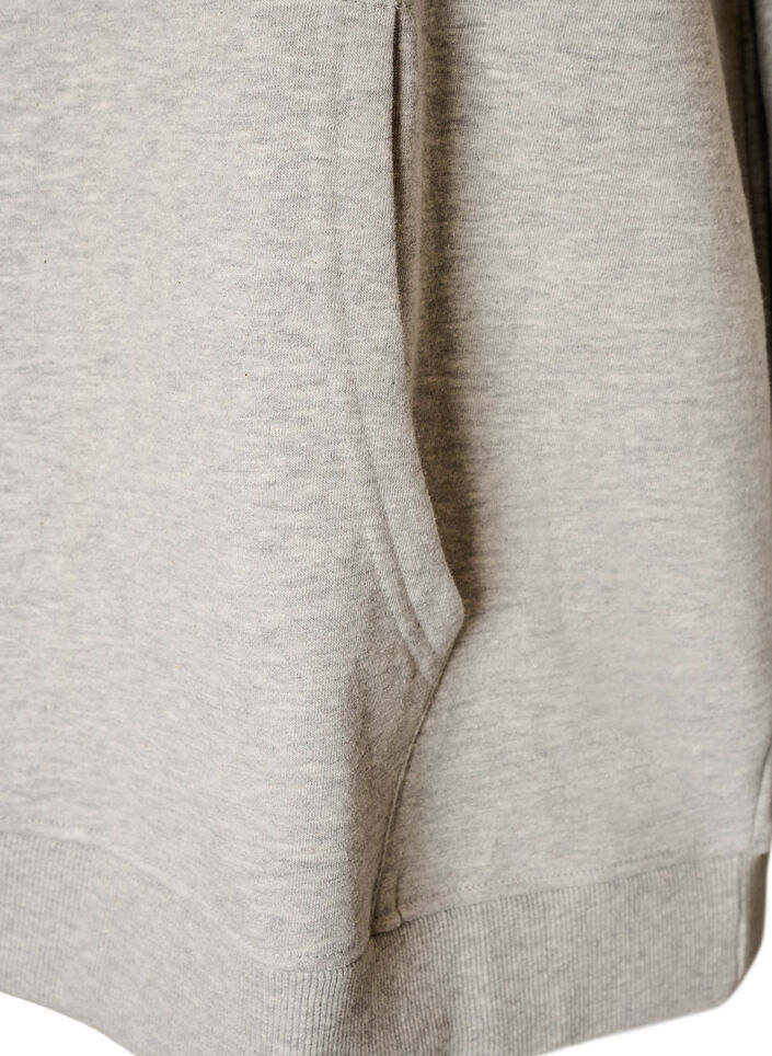 Hoodie with embroidered motif, Grey, Packshot image number 3