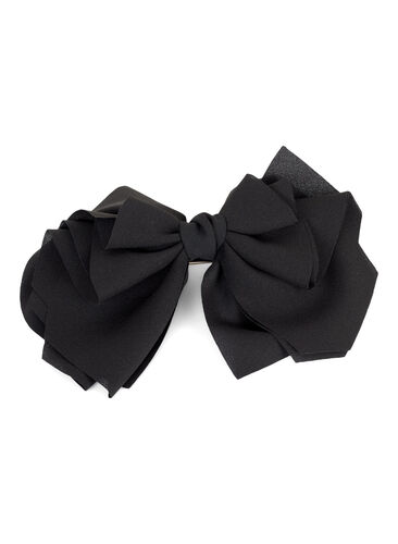 Hair clip with a large bow, Black, Packshot image number 0