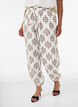 Patterned balloon trousers with a high waist, Vanilla, Model image number 2
