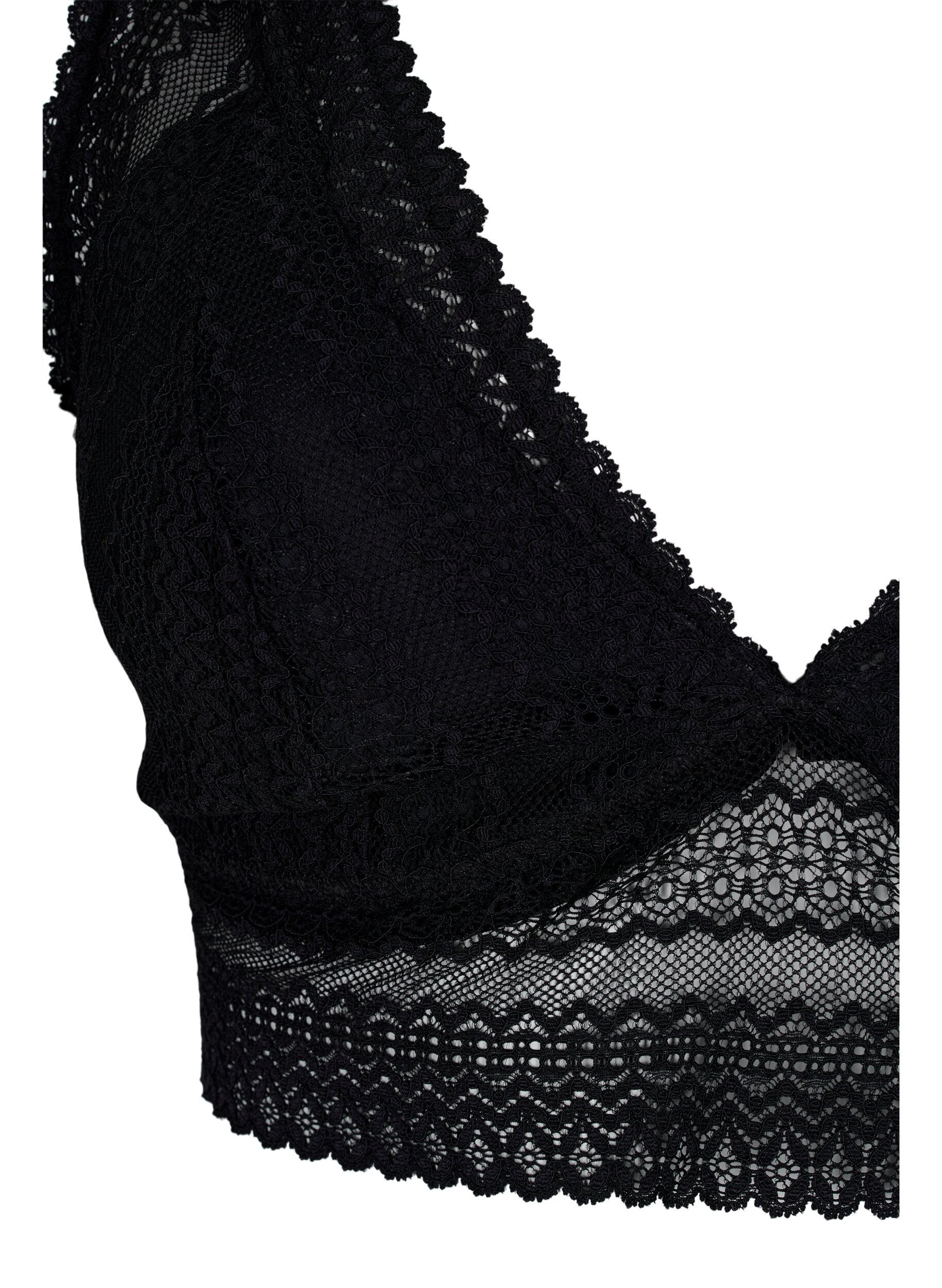Zizzifashion Lace bra with soft padding, Black, Packshot image number 2