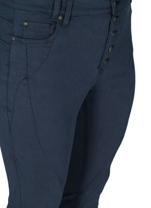 Close-fitting trousers with a button-fastening, Dark Blue, Packshot image number 2
