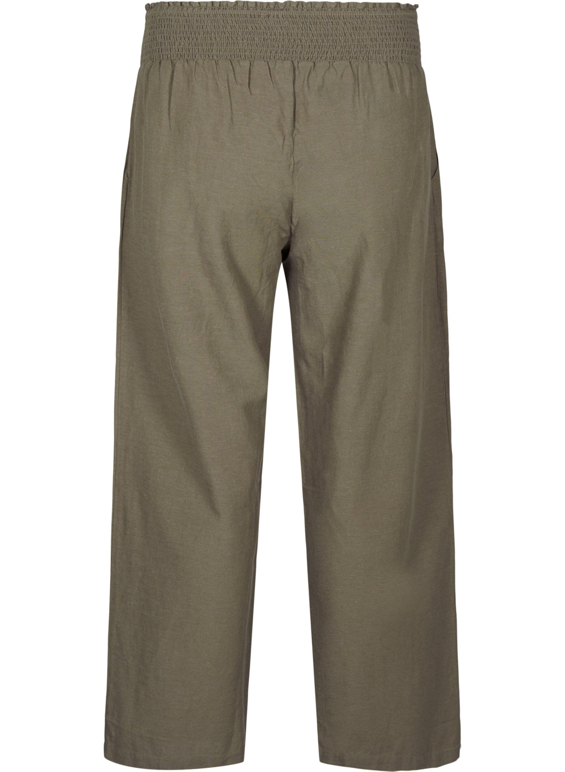 Zizzifashion Smock pants with linen, Green, Packshot image number 1