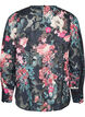 Floral blouse with woven texture, Black, Packshot image number 1