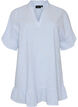 Cotton tunic with stripes and ruffle details, Light Blue, Packshot image number 0