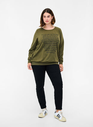 Sweatshirt with text print, Ivy G w. Black AOP, Model image number 2