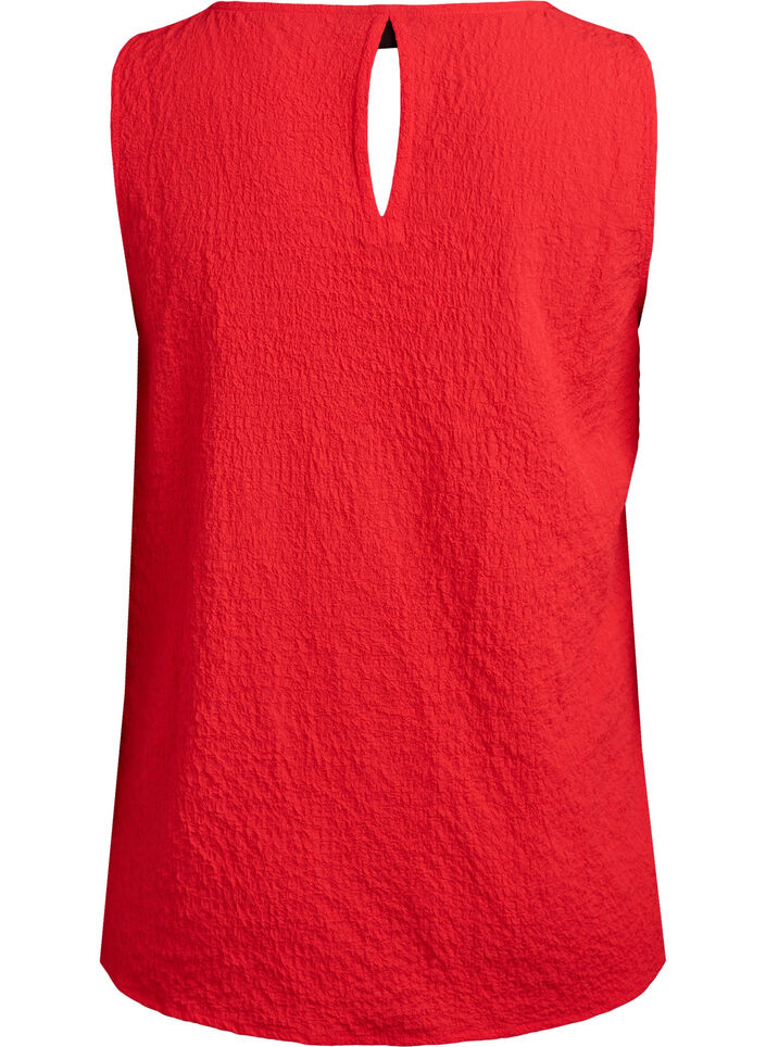 Sleeveless top with texture, Red, Packshot image number 1