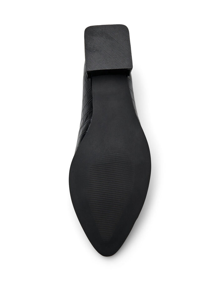 Wide fit - Loafers with a croc effect, Black, Packshot image number 4