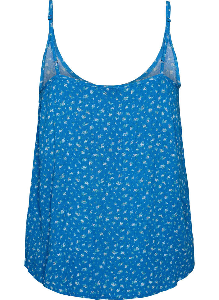 Strap top in viscose, Blue, Packshot image number 1
