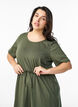 Midi dress in cotton with short sleeves, Green, Model image number 2