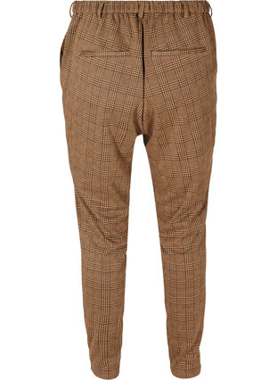 Cropped Maddison pants with checkered pattern, Brown Check, Packshot image number 1