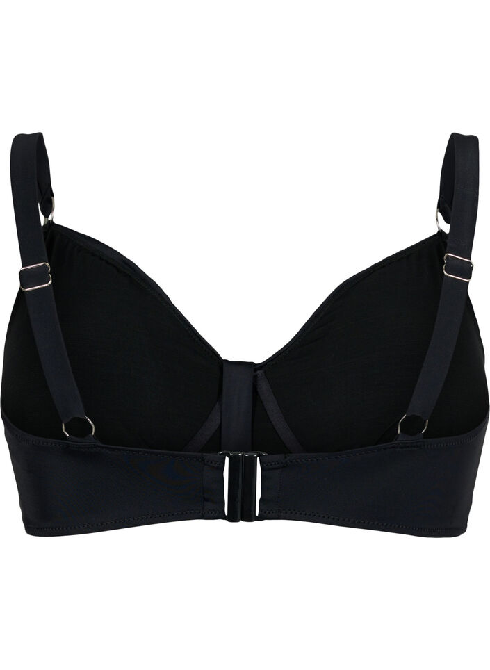 Underwire bikini bra with draping, Black, Packshot image number 1