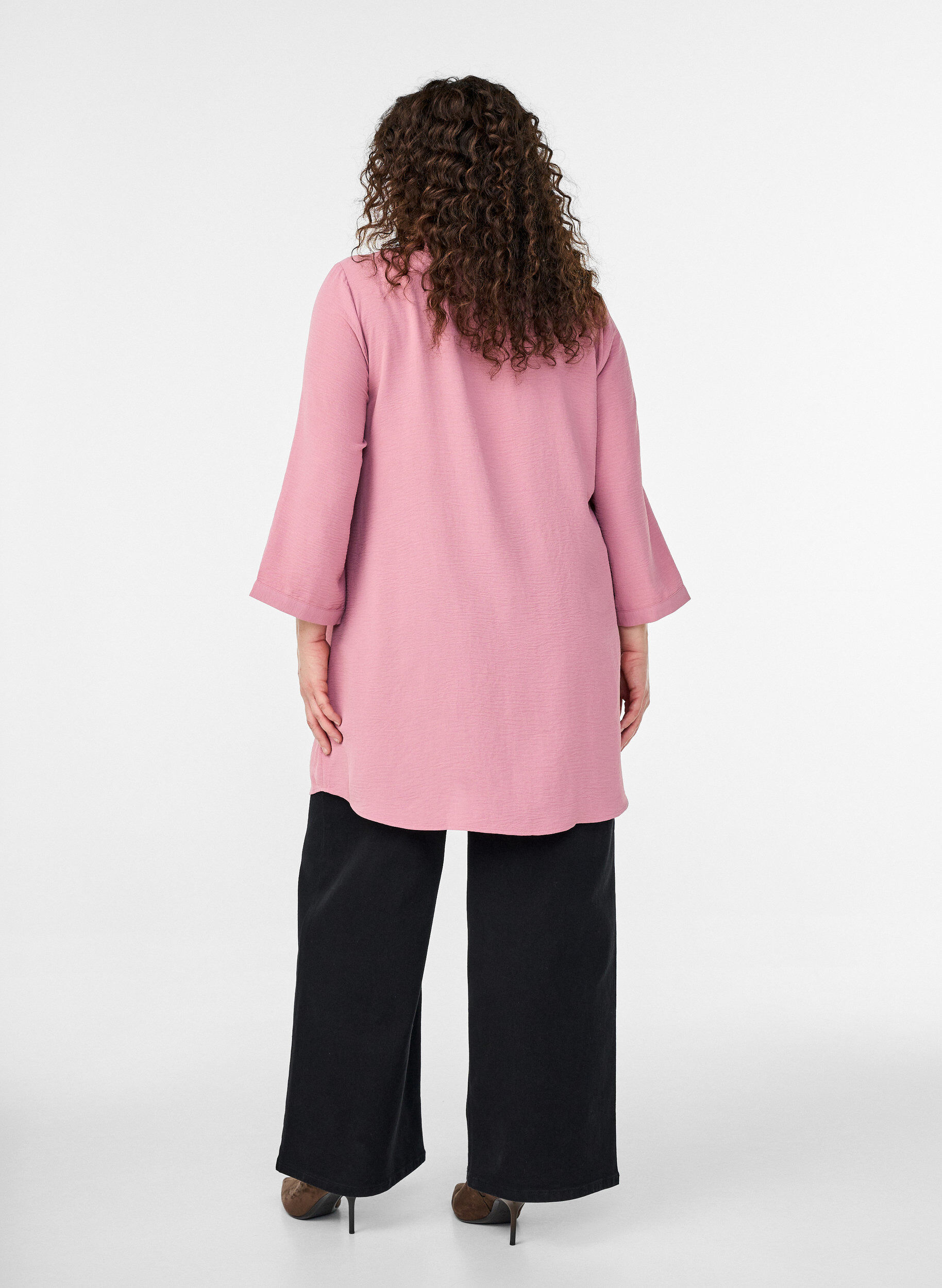 Zizzifashion Tunic with 3/4 sleeves, Rose, Model image number 2