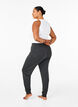 Jersey trousers with high waist, Dark Grey Melange, Model image number 1