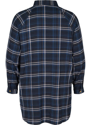 Loose-fitting tunic with checkered pattern, Black Check Comb, Packshot image number 1