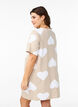 Long night t-shirt in a modal blend with hearts, Beige, Model image number 2