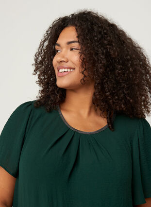 Plain, short-sleeved blouse, Pine Grove, Model image number 2