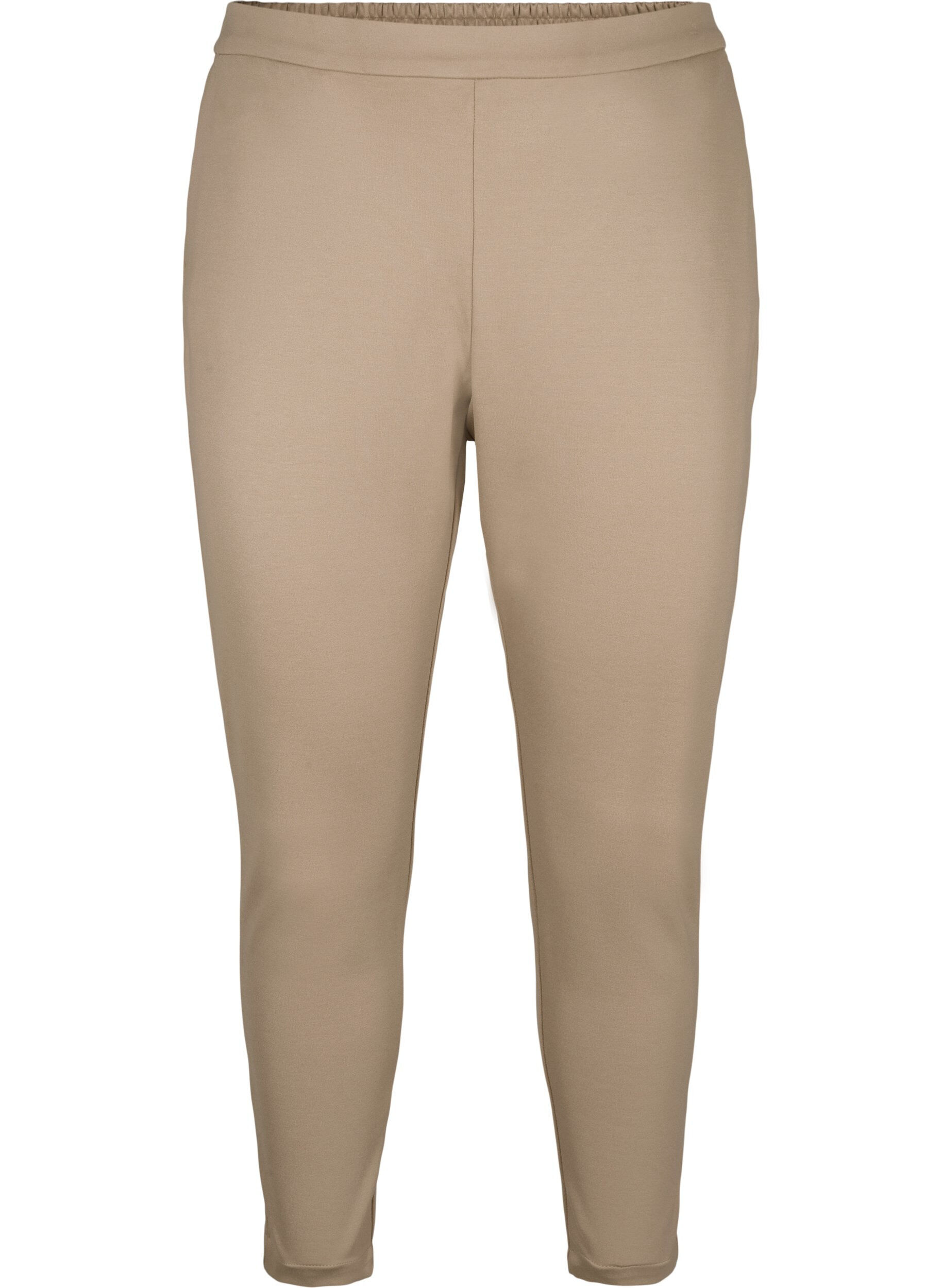 Zizzifashion Cropped trousers with pockets, Beige, Packshot image number 0