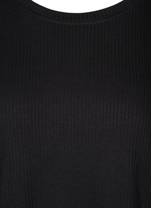 Ribbed fabric blouse with drawstring, Black, Packshot image number 2