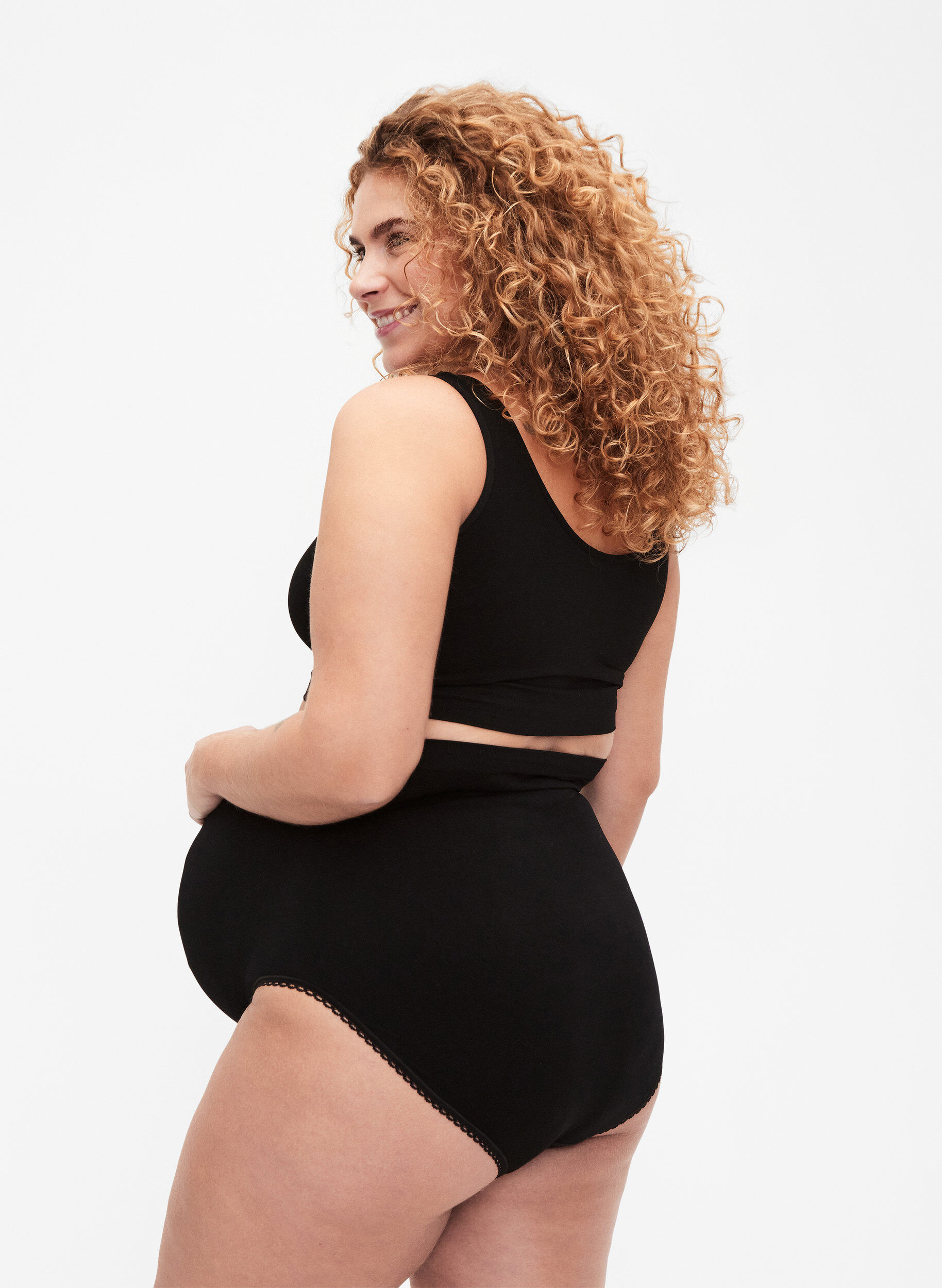 ZizzifashionSeamless maternity panties, Black, Model image number 1