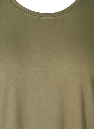 Round neck t-shirt made from a viscose mix, Deep Lichen Green, Packshot image number 2