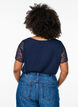 Cotton t-shirt with short lace sleeves, Blue, Model image number 2
