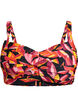 Bikini top with padding and print, Red, Packshot image number 0