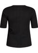 Cotton T-shirt with eyelet embroidery, Black, Packshot image number 1