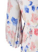 Floral pleated dress with drawstring, White/Blue Floral, Packshot image number 3