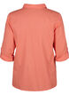 Shirt blouse with button closure in cotton-linen blend, Living Coral, Packshot image number 1