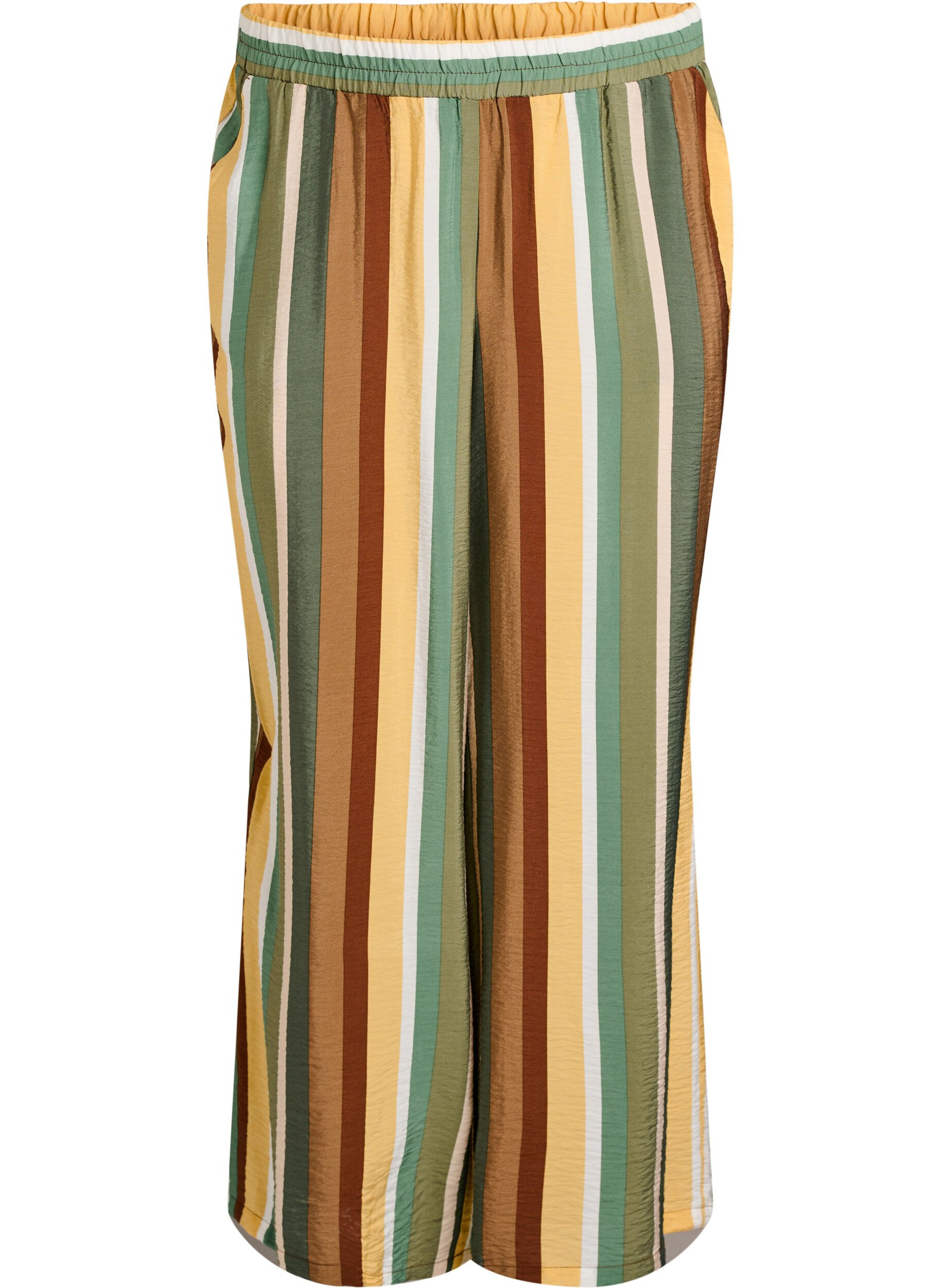 Loose viscose trousers with stripes