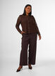 Sleeveless top with a wavy texture and button fastening, Brown, Model image number 1