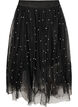 Tulle midi skirt with pearls, Black, Packshot image number 0