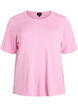 Short-sleeved knit blouse in viscose, Pink, Packshot image number 0