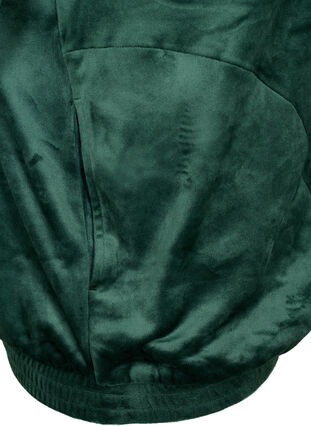 Velour cardigan with zipper and hood, Scarab, Packshot image number 3